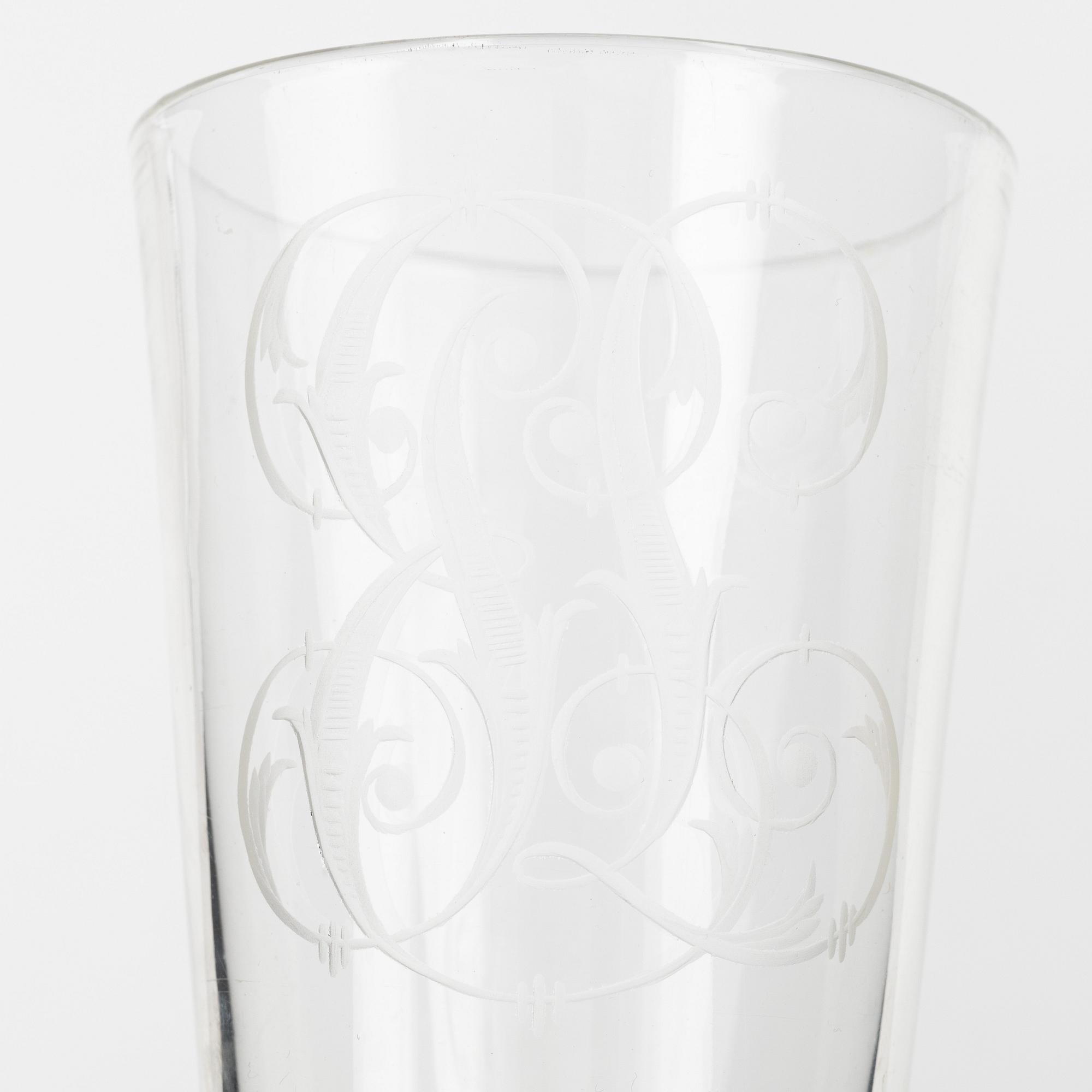 A group of eight Freemason's glasses, 20th Century.