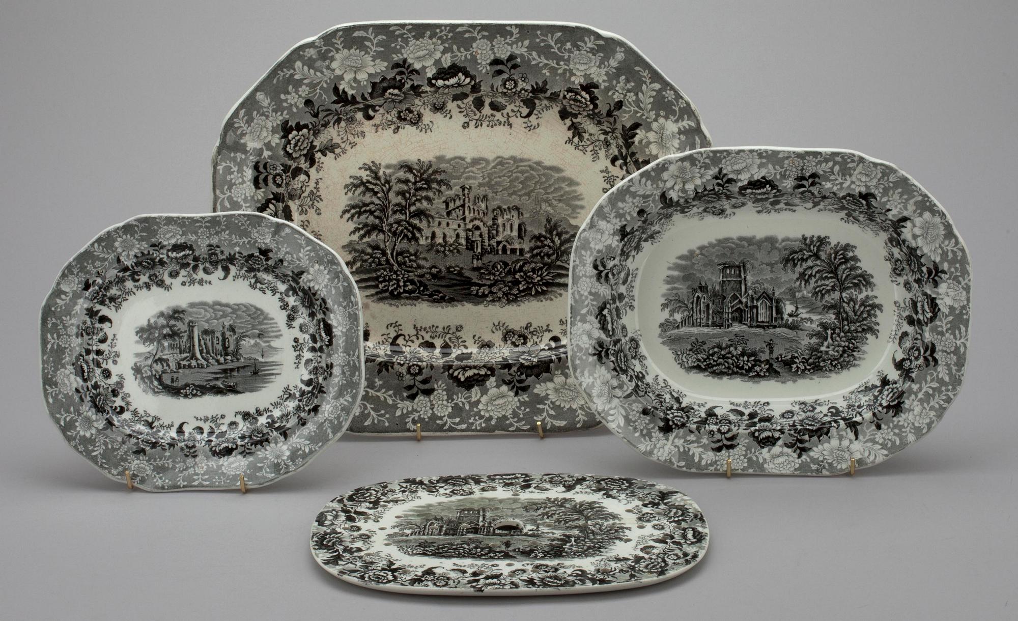 SERVIS, ca 85 delar, flintgods, Vignette, F. Primavesi & Sons, Cardiff & Swansea, England 1800-tal.