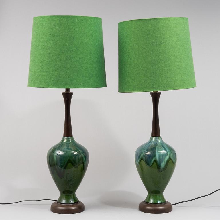 A pair of table lamps, second half of the 20th century.