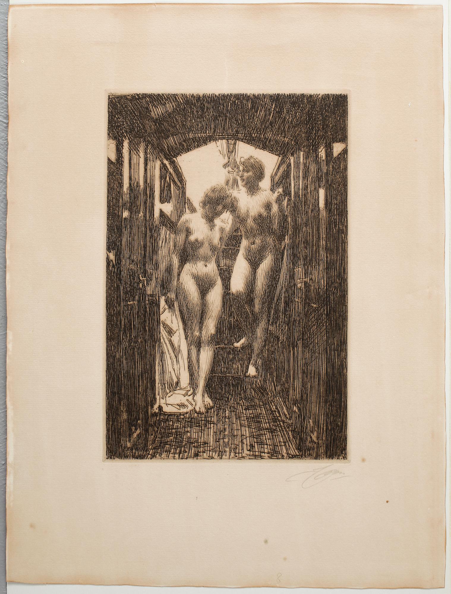 ANDERS ZORN, Etsning, utförd 1917, signerad med blyerts.