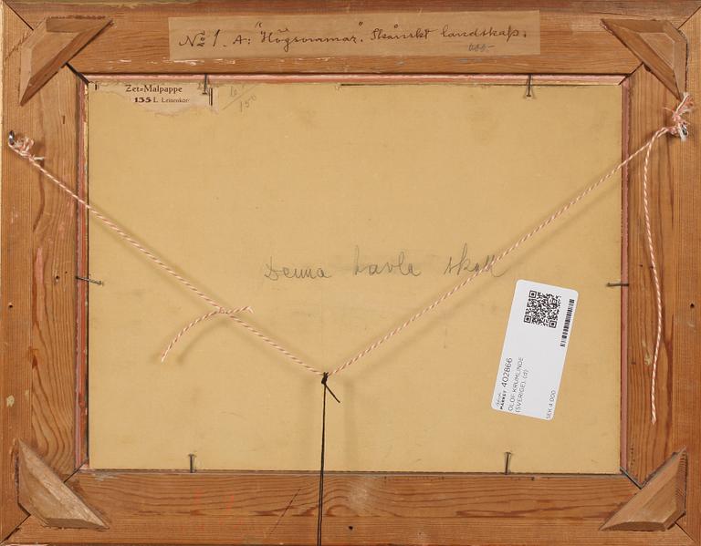 OLOF KRUMLINDE, olja på pannå, signerad.