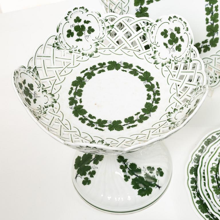 An 187-piece 'Weinlaub' porcelain dinner and coffee service, Meissen, Germany.