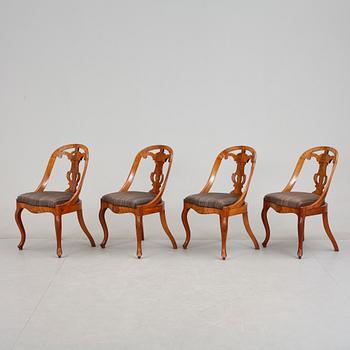 STOLAR, 4 st, så kallade göteborgsstolar, 1800-talets andra hälft.