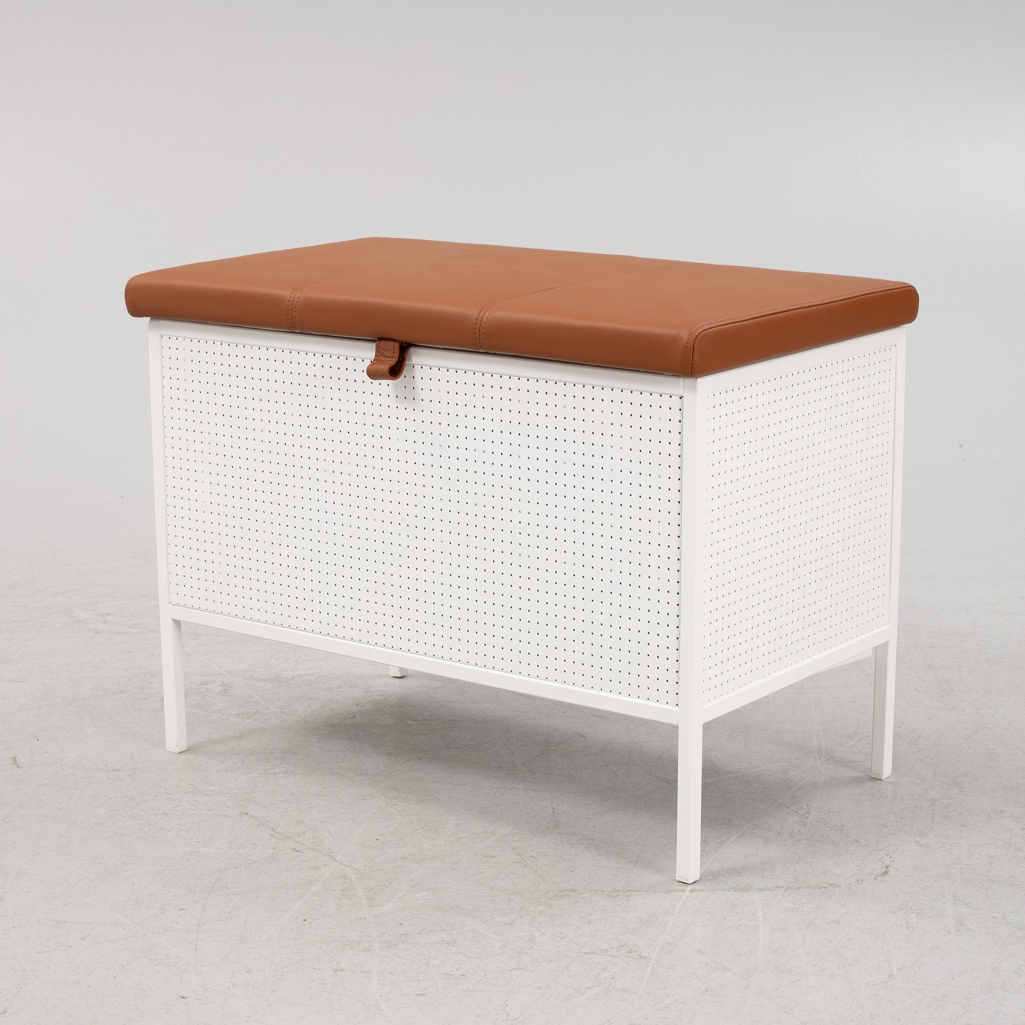 Louis Hederström, a 'Frank box with leather upholstered seat, designed 2015, Maze.