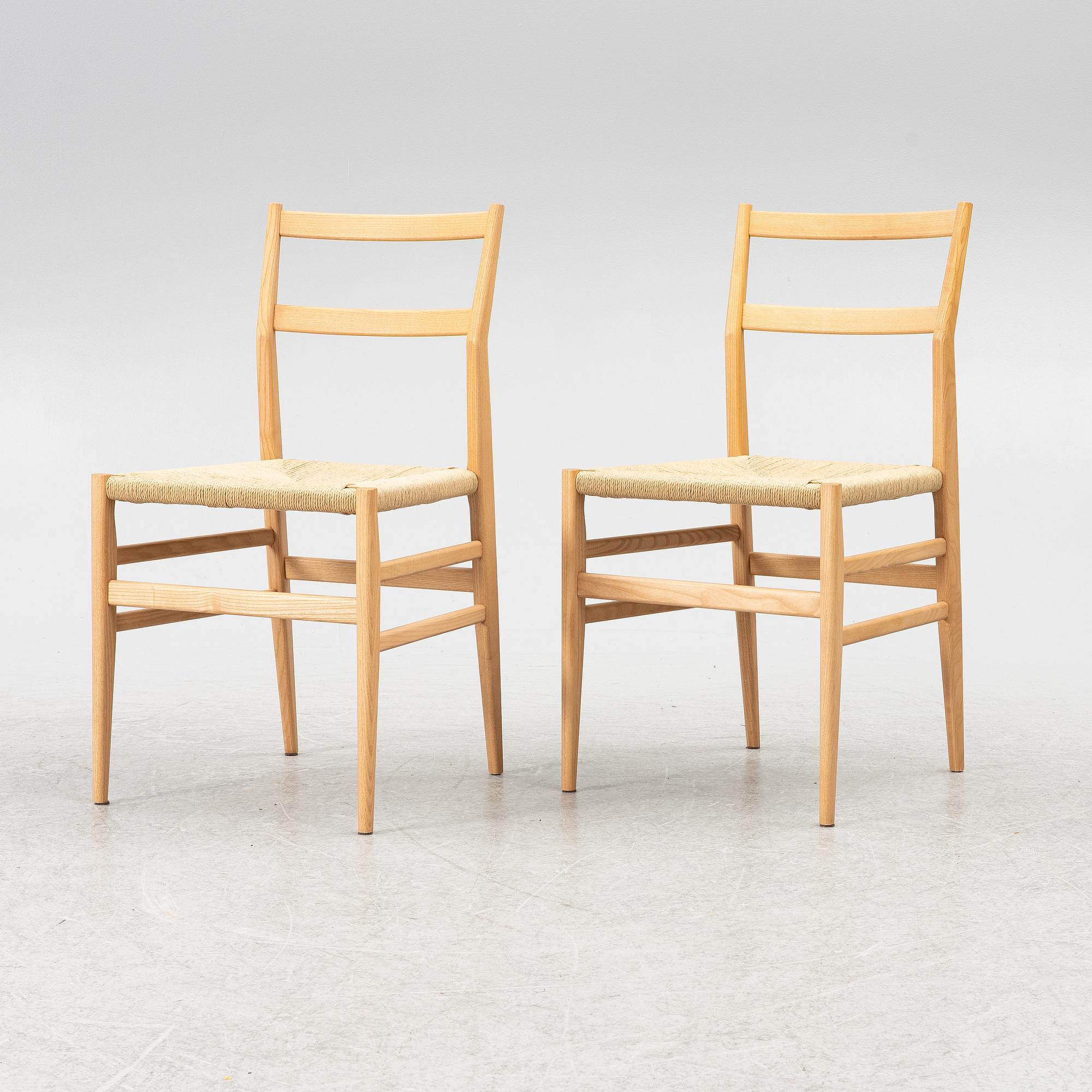 Gio Ponti, A pair of 646 Leggera chairs, Cassina.
