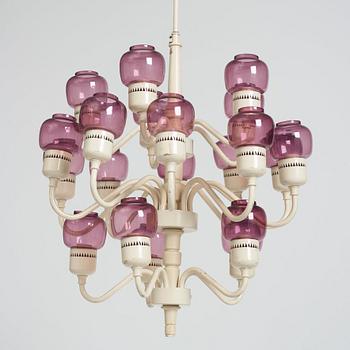 Hans-Agne Jakobsson, ljuskrona, modell "T 527-20", Hans Agne Jakobsson AB, Markaryd 1960-tal.