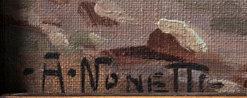 A. NONETTI, olja på duk, sign.