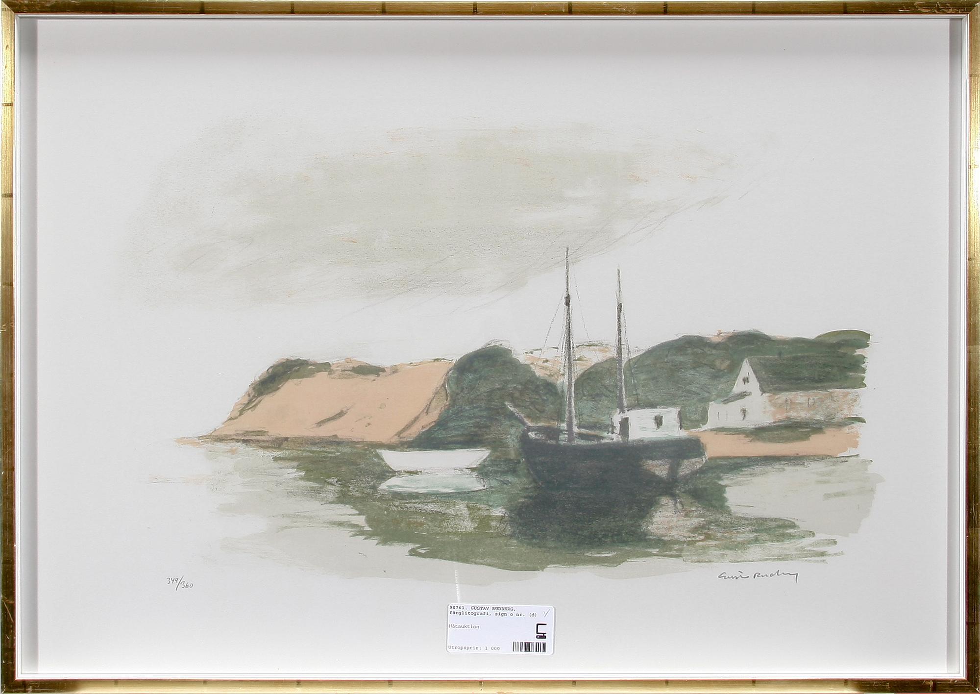 GUSTAV RUDBERG, färglitografi, sign o nr 349/360.