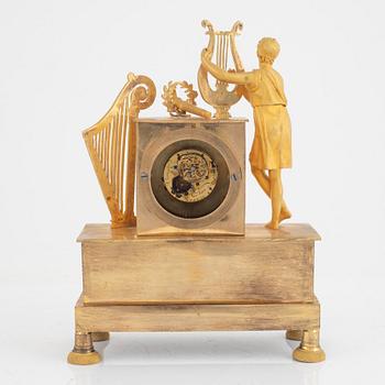 An Empire table clock, early 19th century.