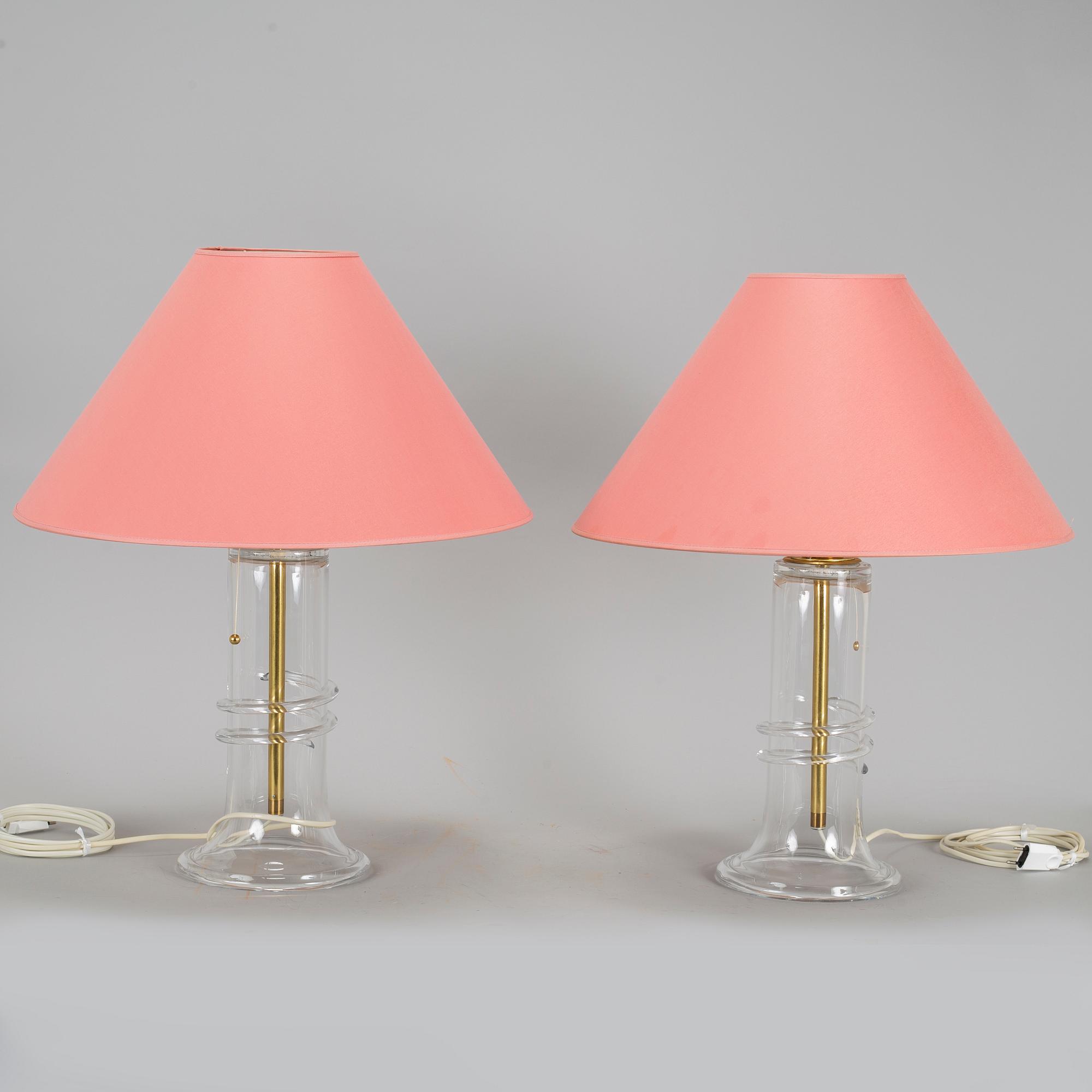 HANNE DREUTLER, bordslampor, ett par, glas, Ateljé Lyktan / Studio Åhus, 1986.