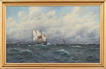 OKÄND KONSTNÄR, olja på duk, otydligt signerad, 1900-talets första hälft.
