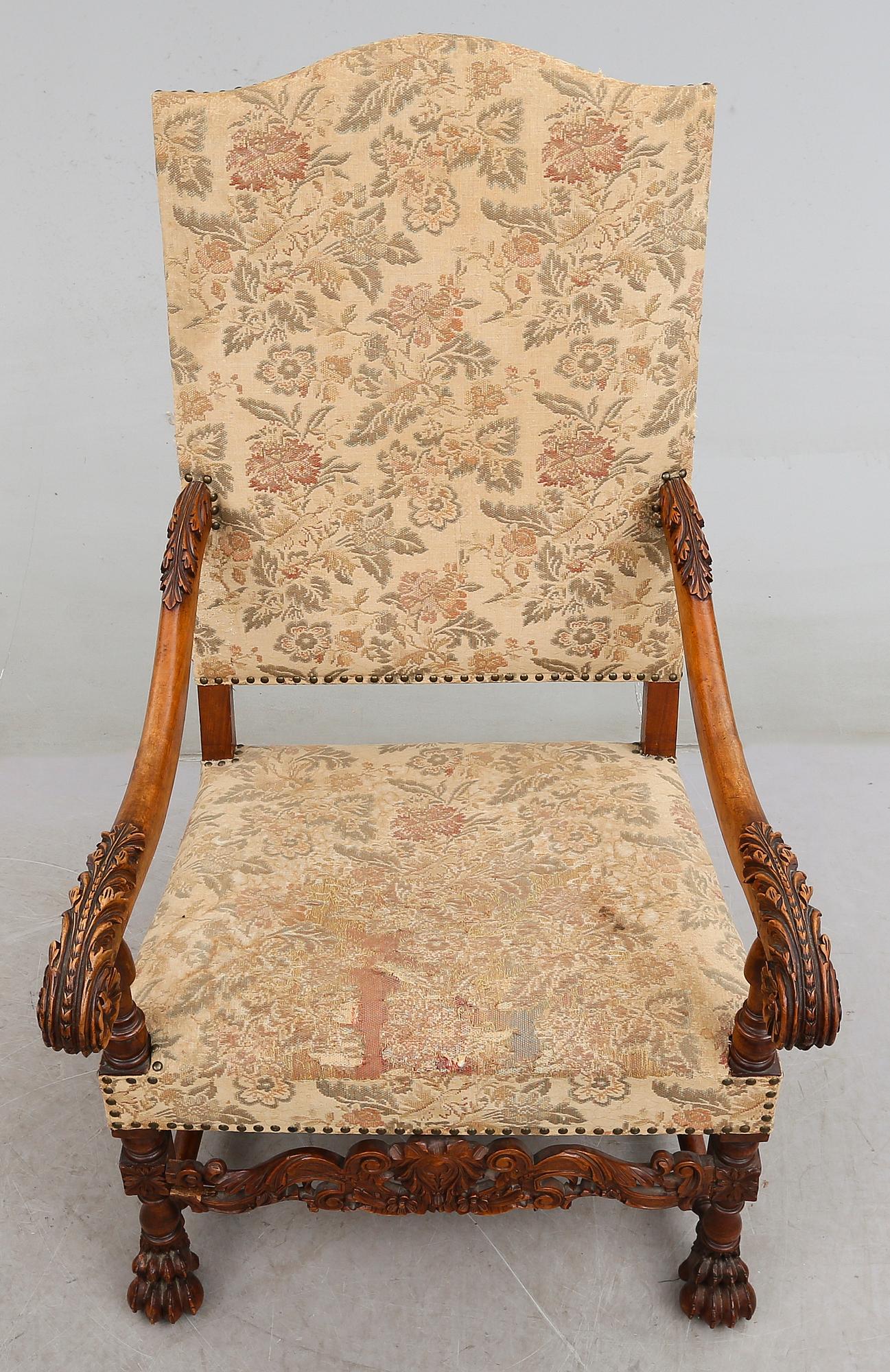 KARMSTOL, barockstil, tidigt 1900-tal.