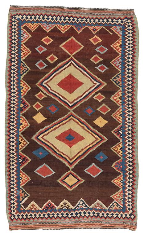 Antique Qashqai kilim carpet, ca 260 x 157 cm.