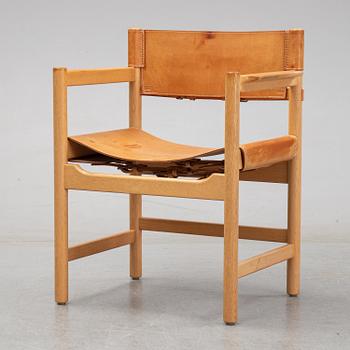 Børge Mogensen, an oak and natural leather armchair, "Öresund", Karl Andersson & Söner.