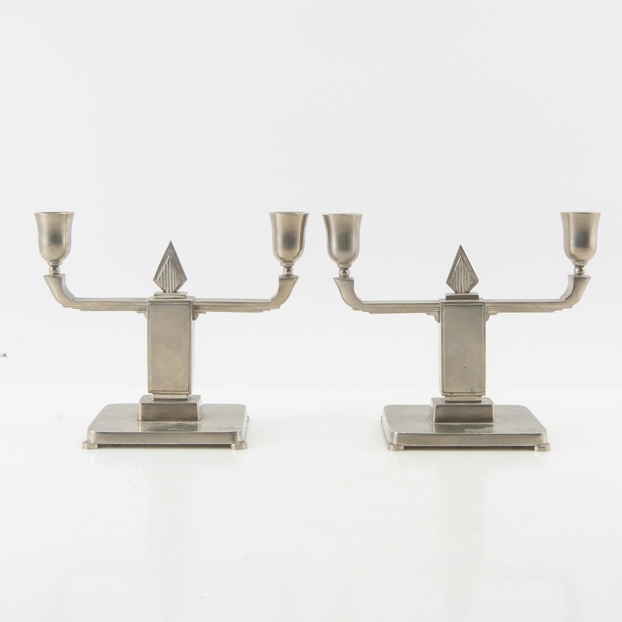 Candelabra, a pair, GAB, 20th century.