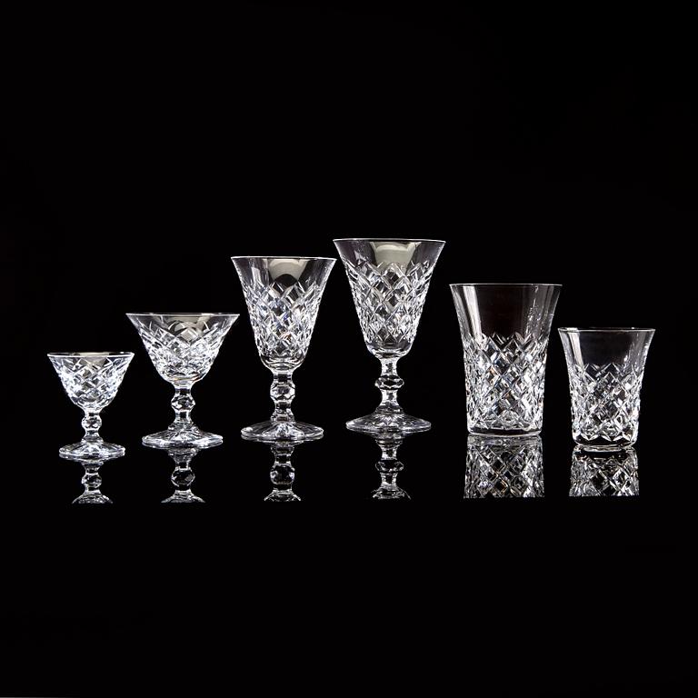 Fritz Kallenberg,a 72 pcs "Rut" glass service from kosta Boda later part of the 20th century.