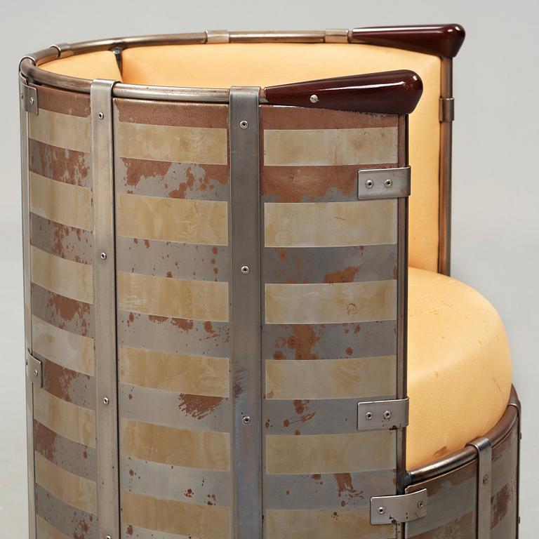 Mats Theselius, an 'Älgskinnsfåtöljen' armchair, Källemo, Sweden ca 1991.