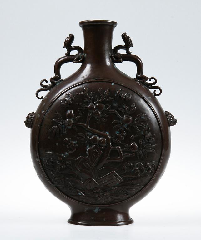 PILGRIMSKRUS, brons, Kina, 1800/1900-tal.