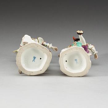 FIGURINER, ett par, porslin. Meissen, 1920-tal.
