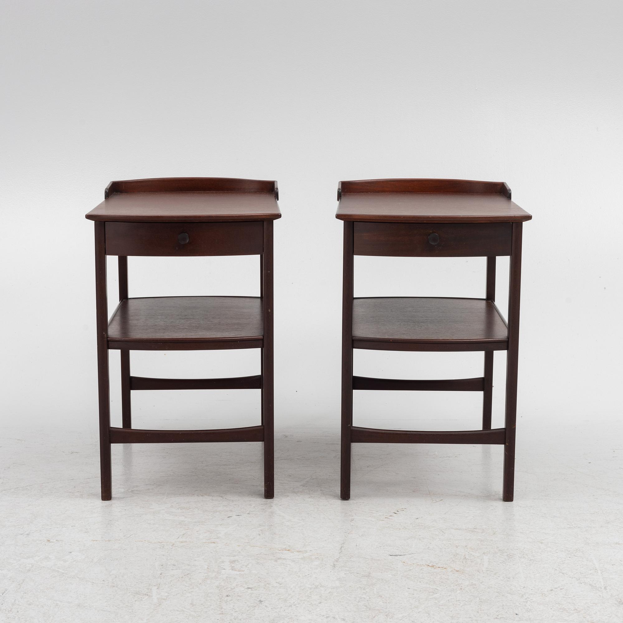 Carl Malmsten, sängbord, ett par, ”Birgitta”, Bodafors 1963.