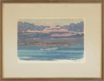 Roland Svensson, lithograph in colours, signed XXXVI/L.