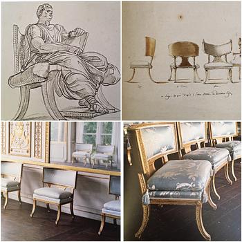 A pair of Swedish late Gustavian 1790's klismos chairs.