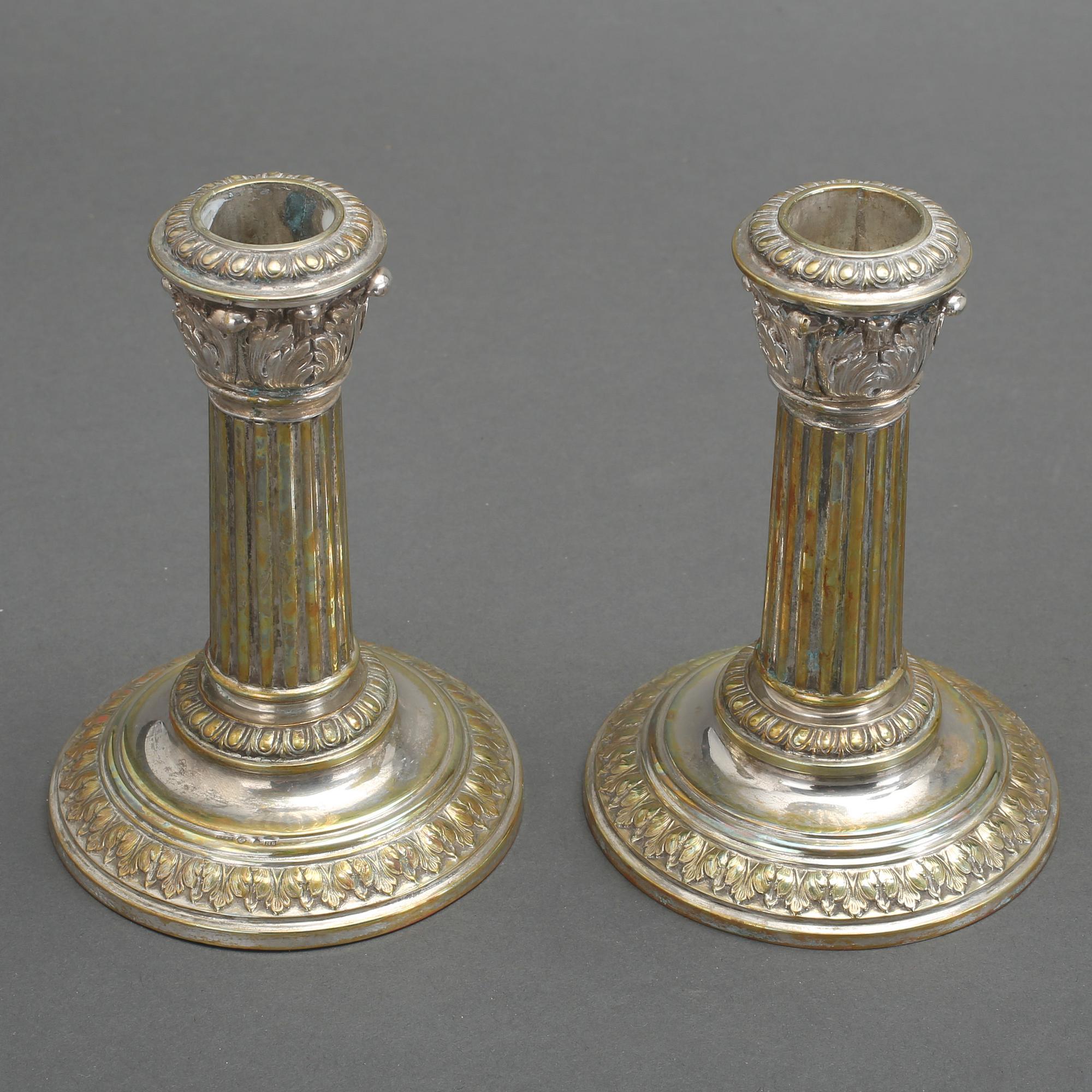 LJUSSTAKAR, ett par, silver, Lars Larson & Co, Stockholm, 1891. Vikt ca 289g.