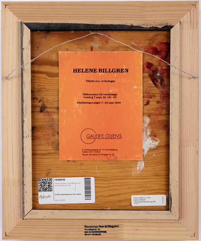 Helene Billgren, mixed media on panel, signed.