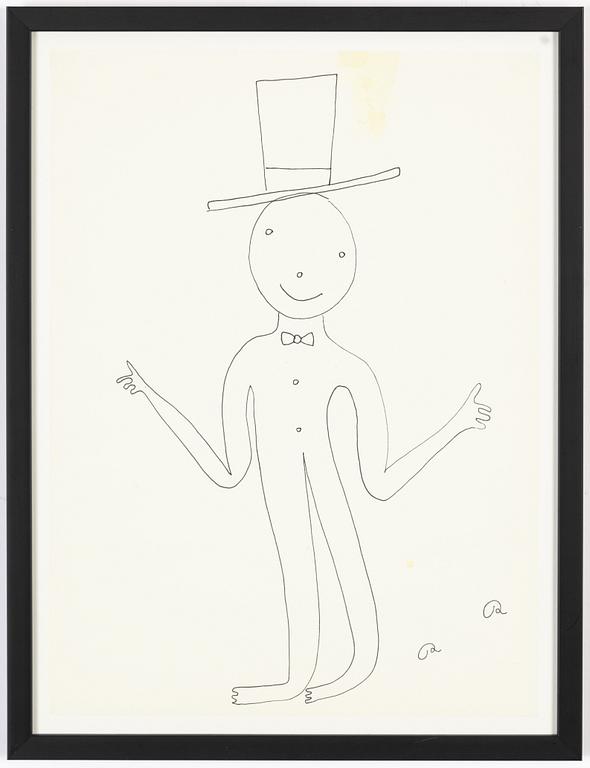 Roger Risberg, indian ink drawing, signed. Executed in 2008.