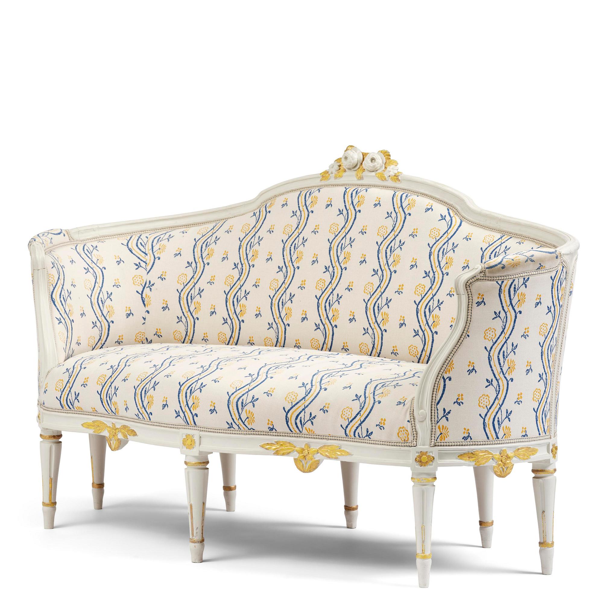 Soffa, Stockholmsarbete, sent 1700-tal, Gustaviansk.