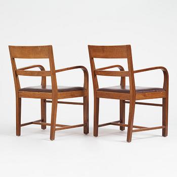 Oscar Nilsson, attributed to, a set of eight chairs (6+2), likely executed at Isidor Hörlin AB, Stockholm in the 1930s-40s.