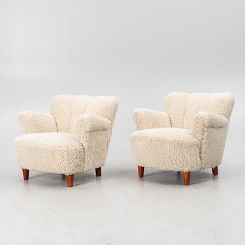 Armchairs, a pair, Swedish Modern, 1940s.