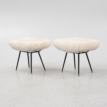 Scandinavian Modern, a pair of mid 20th century ottomans.