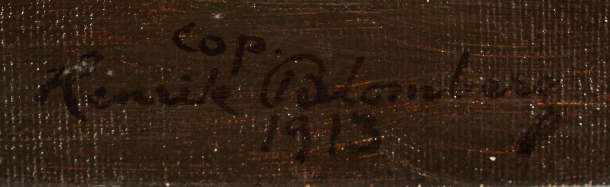 HENRIK BLOMBERG, olja på duk, sign och dat 1913.