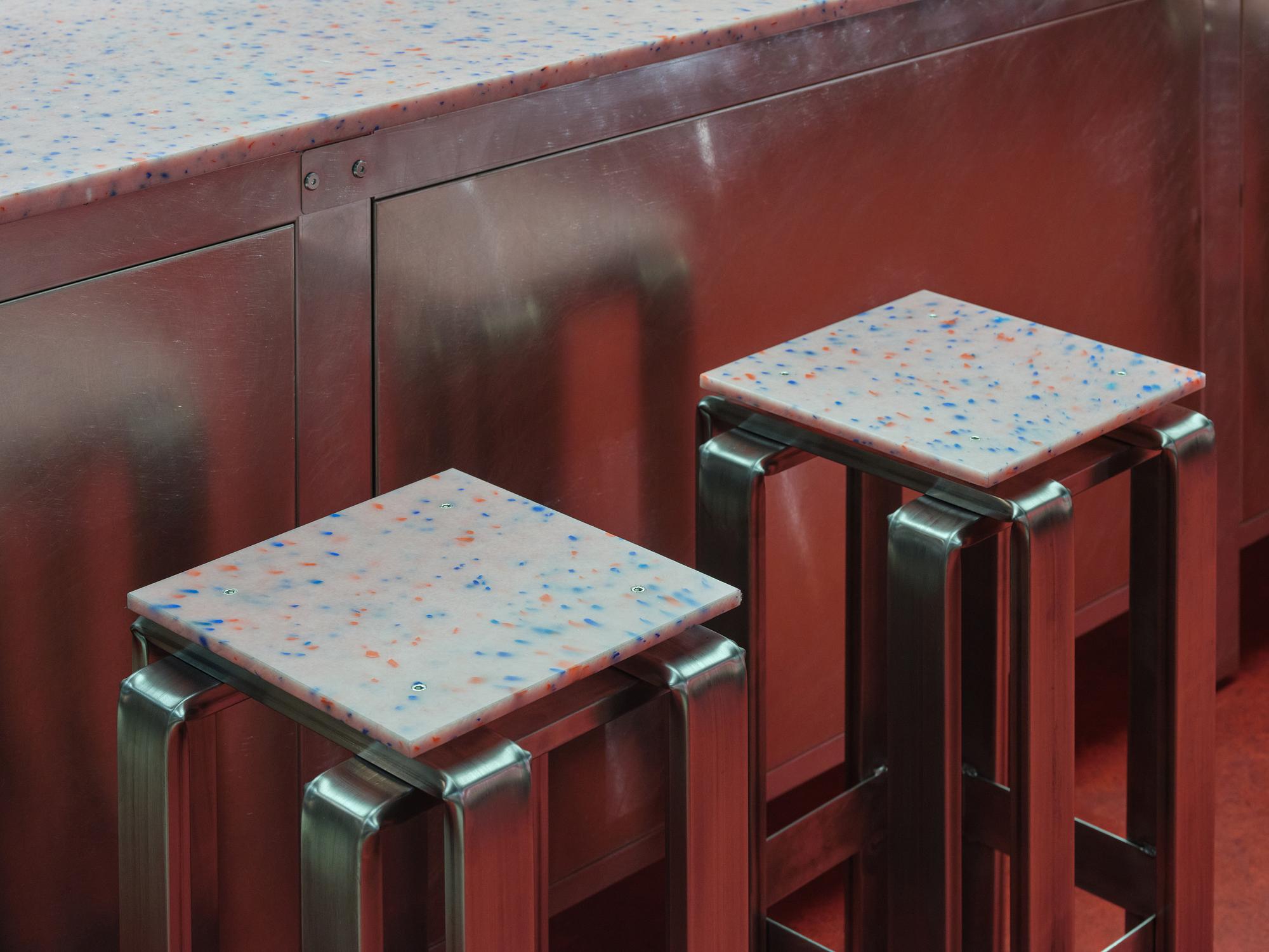 Stamuli & Alessandro Bruzzone, a stool, Greenhouse Bar for Stockholm Furniture Fair 2024.
