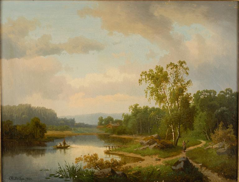 CARL ABRAHAM ROTHSTÈN, oil on canvas, sinde and dated 1870.