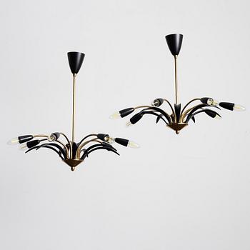 A pair of 1950's/60's ceiling lamps.
