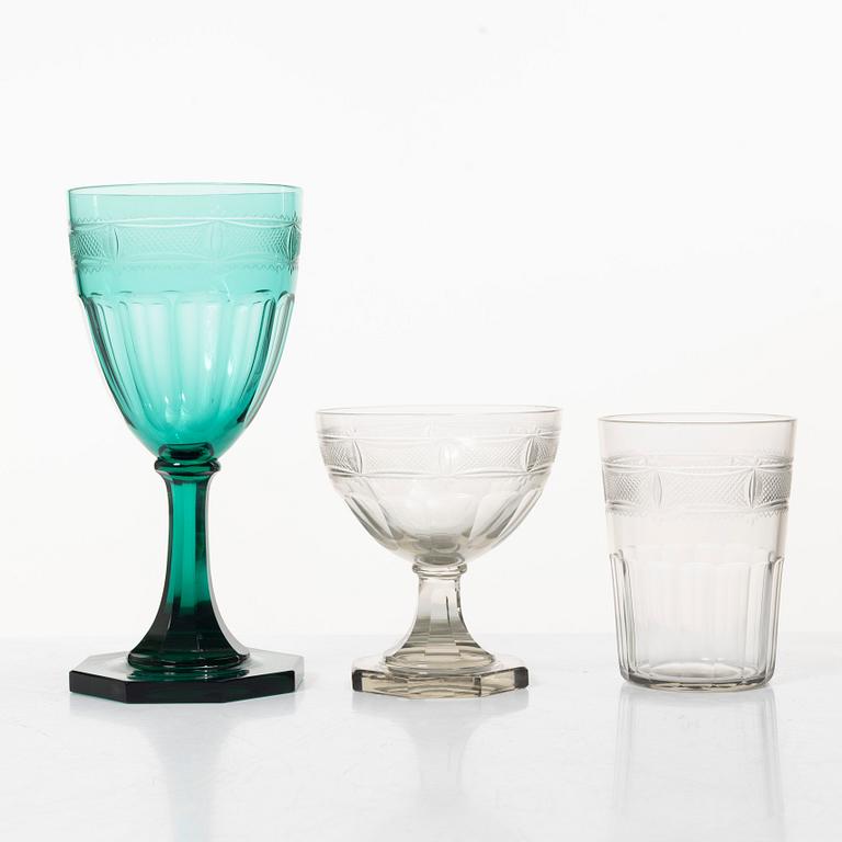 Gerda Strömberg, Glasservis, 55 delar, "Hörningsholm", Strömbergshyttan.