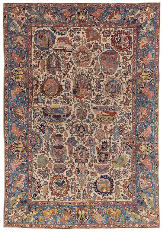 A semi-antique Tabriz ‘Zir Khaki' carpet, ca 366 x 251 cm.