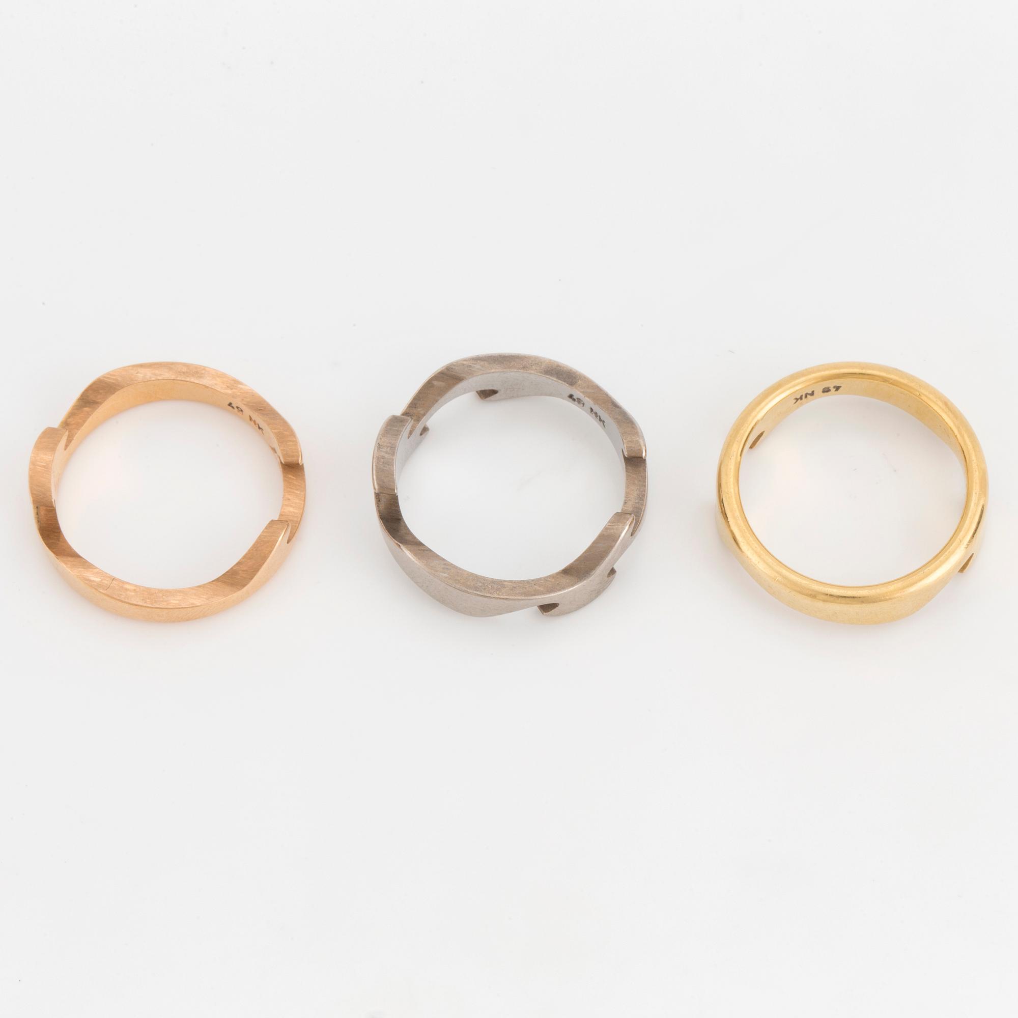 A three part 'Fusion' ring by Nina Koppel for Georg Jensen.