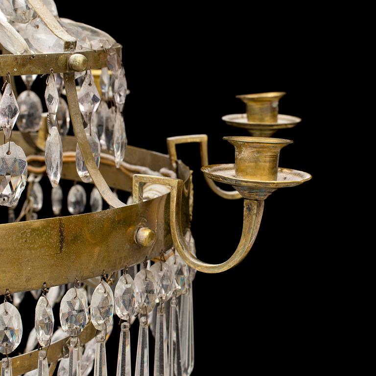 A late gustavian chandelier, early 19th century.