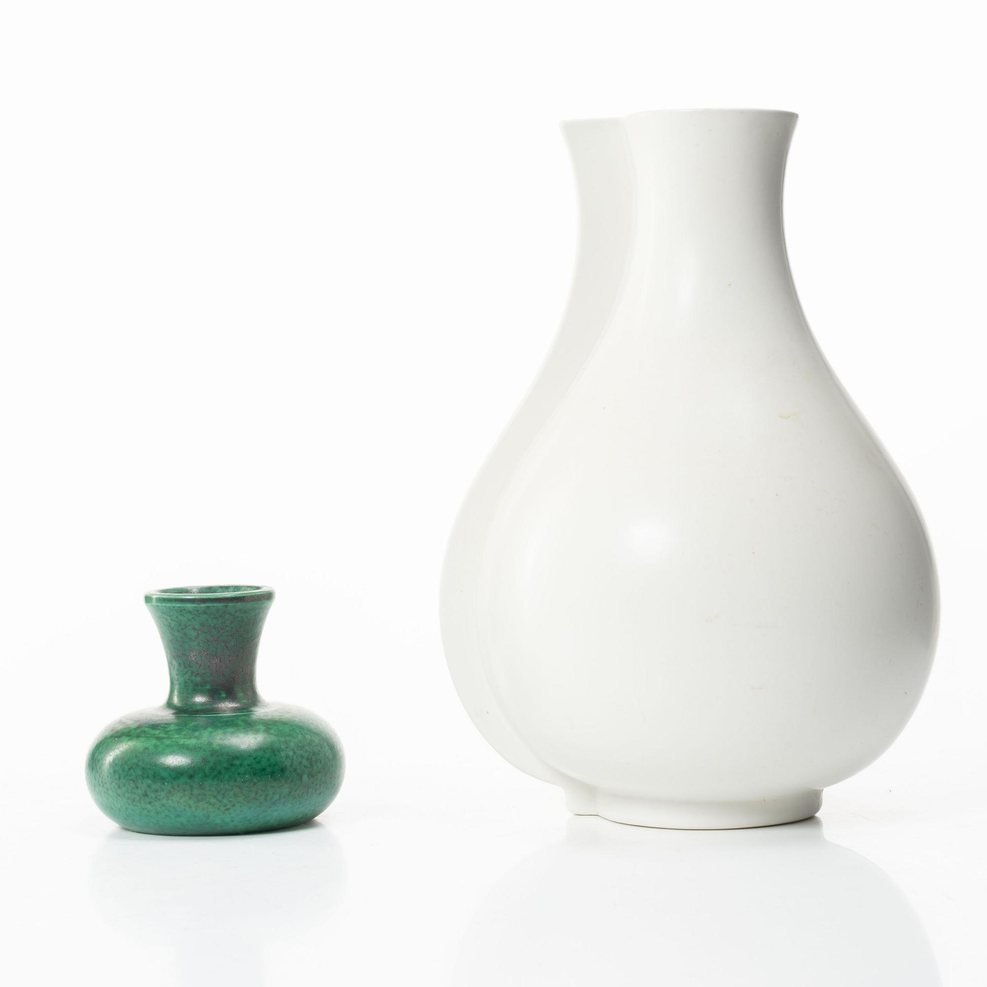 Wilhelm Kåge, 2 stoneware vases, Gustavsberg.