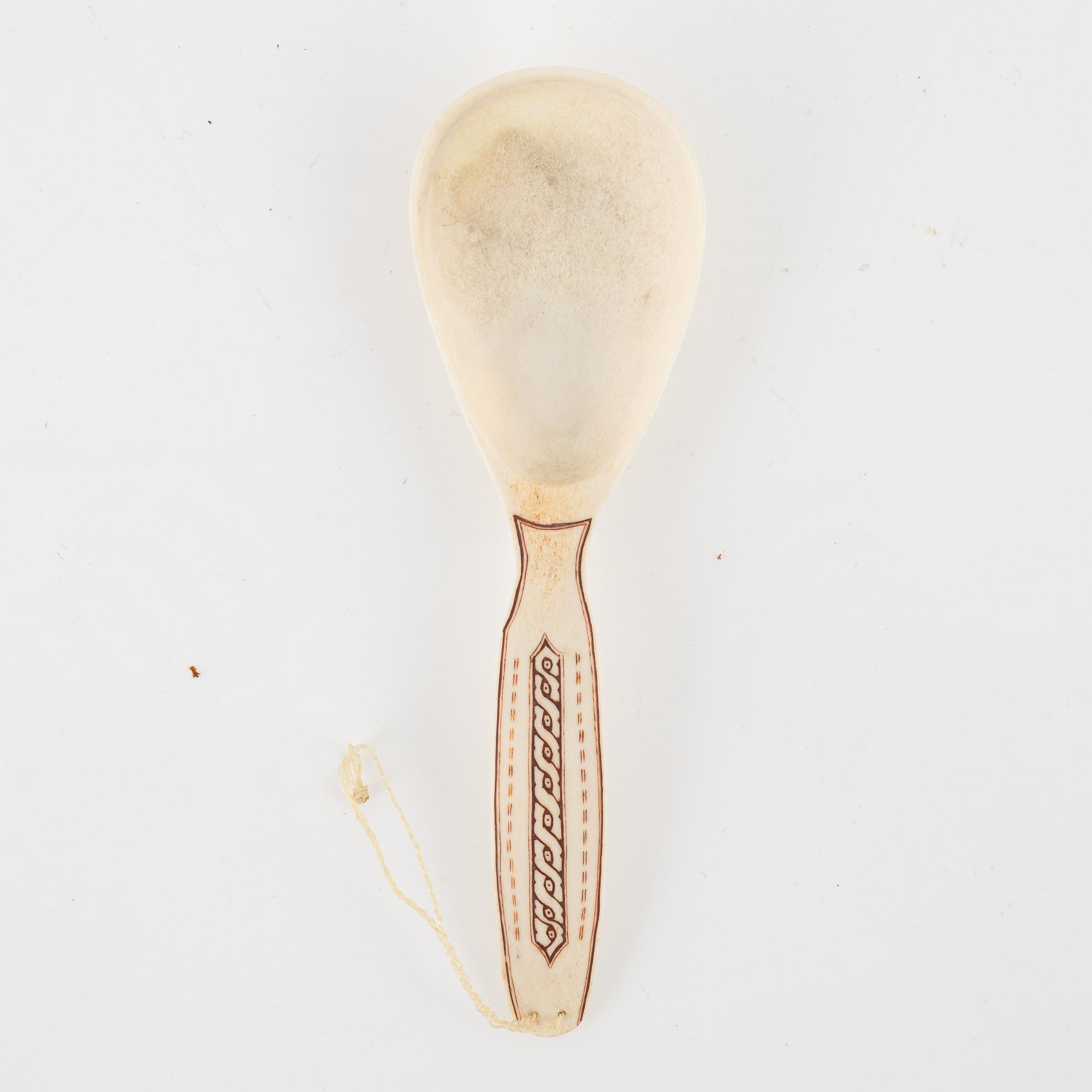 Knife, kuksa, and spoon, signed by, among others, Nikolaus Fankki.