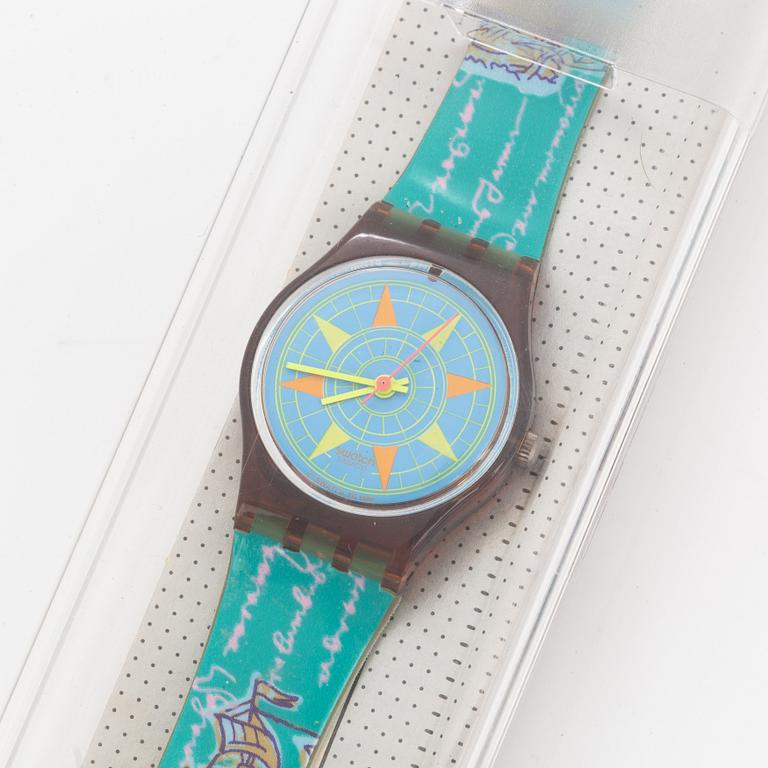 Swatch, Compass, wristwatch, 25 mm.