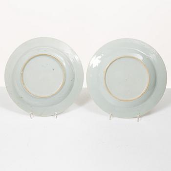 Twelve Famille Rose export porcelain plates, China, yongzheng (1722-35) & Qianlong (1736-95).