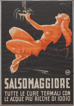 AFFISCH, "Salsomaggiore", originalaffisch. 1900-talets första hälft/mitt.