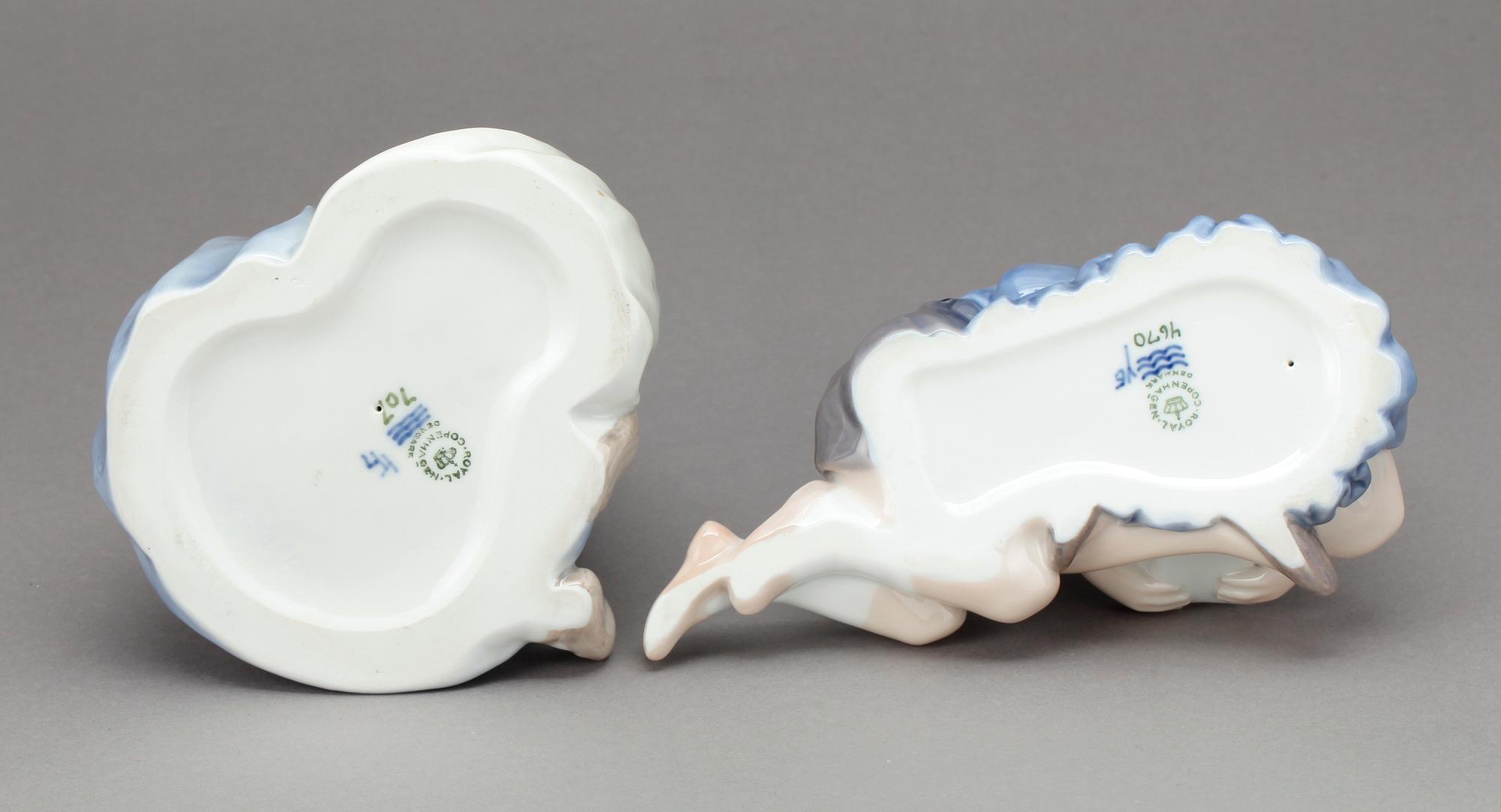 FIGURINER, 2 st, porslin, Royal Copenhagen.