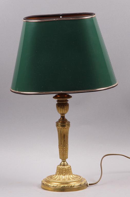 BORDSLAMPA, mässing, senempire-stil, 1900-tal.