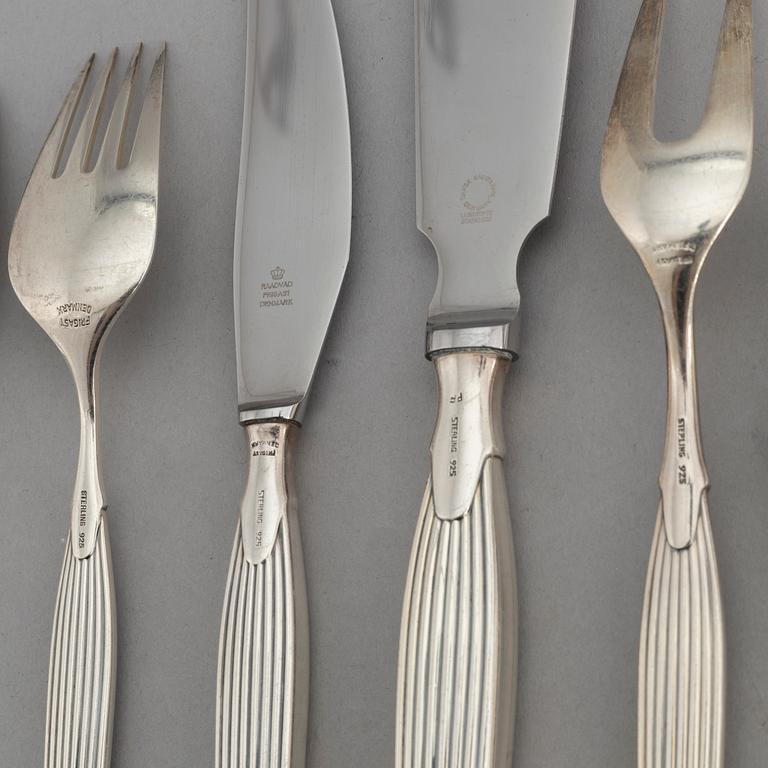 A Danish Sterling Silver Cutlery, model 'Savoy', Frigast (41 pieces).