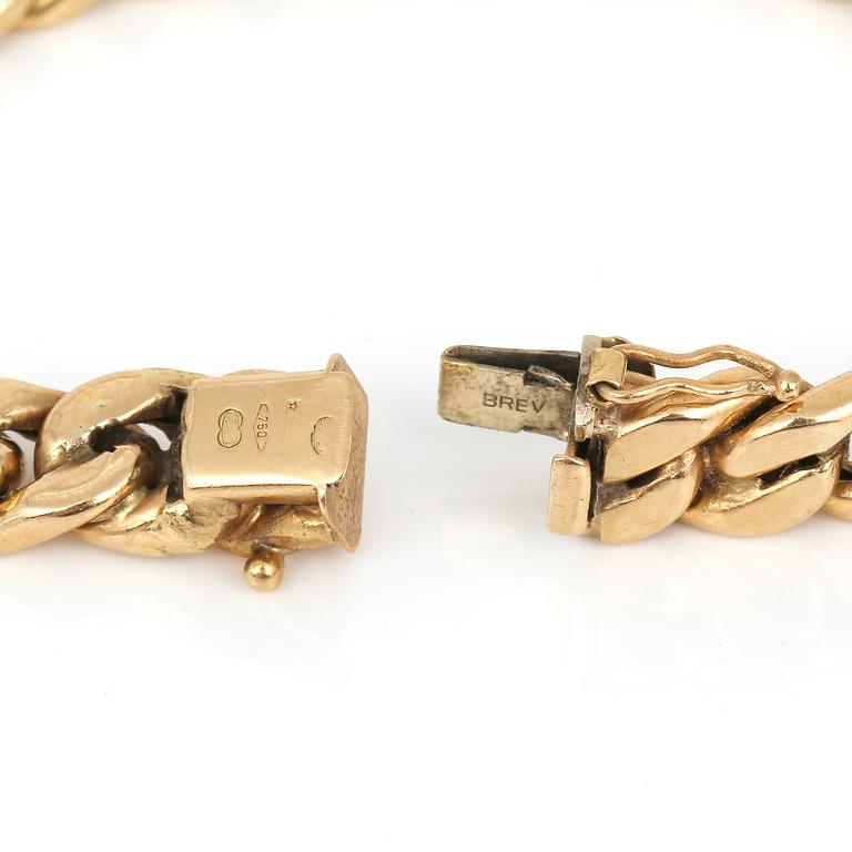 ARMBAND, 18K guld, Italien. Total vikt ca 23 g.
